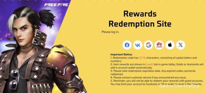 Kode Redeem FF Free Fire Terbaru