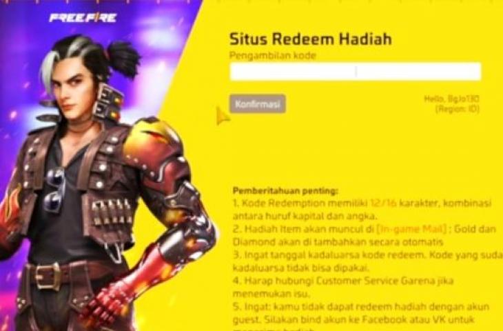 Kode Redeem FF Terbaru